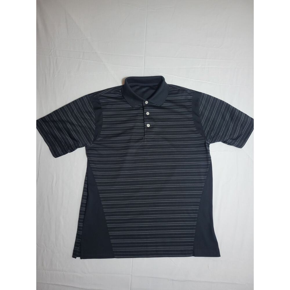 Pro Tour Men’s Golf Polo Shirt Black Striped Size Medium